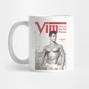 VIM America's Best Built Physiques - Vintage Physique Muscle Male Model Magazine Cover Mug